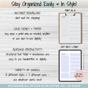 A bundle of 10 diverse to-do list templates, featuring layouts for daily, weekly, and monthly planning, goal setting, and prioritizing tasks. This digital download includes editable and printable PDFs, allowing for flexible organization and customization. Perfect for boosting productivity and staying organized.  Beautiful and fun ADHD to do list, printable, editable, productivity, planner, goals, digital download, instant download.