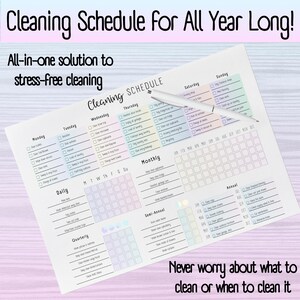 All-In-One Cleaning Schedule Household Maintenance - featuring daily, weekly, monthly, quarterly, semi-annual, & annual tasks, includes A4 A5 US Letter editable and printable PDF -instant digital download, ADHD cleaning checklist, Cleaning Planner, Printable Planner, Home Cleaning, Chore Chart, Daily Cleaning, Weekly Cleaning, Monthly Cleaning Schedule, Printable Planner, Home Cleaning, Chore Chart, Daily Cleaning, Weekly Cleaning, Monthly Cleaning, Household Planner, Cleaning Checklist