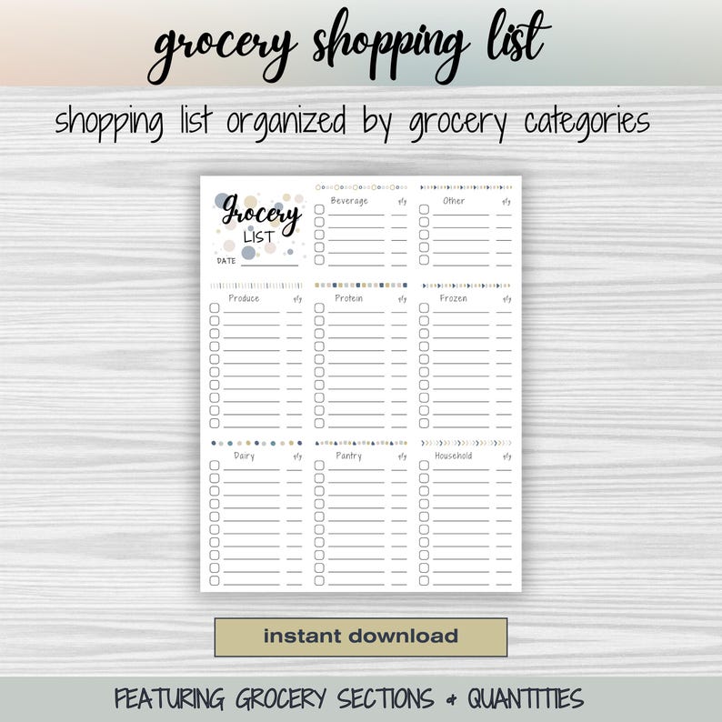 Weekly Meal Planner & Shopping List Bundle (printable PDF) - Etsy