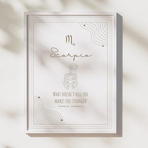 Scorpio Zodiac Wall Art Printable, Minimalist Astrology Decor, Inspirational Quote Art, Digital  Modern Horoscope Print, Scorpio Gift