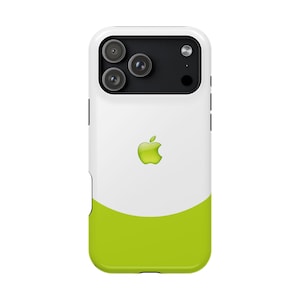 Retro Book G3 Themed Lime Green MagSafe Tough Cases for iPhone 17, 16, 15, 14, 13