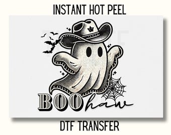 Halloween DTF Ghost Boo Haw transfer, Cowboy DTF Transfer, Spooky Ghoul DTF Transfer Ready to Press, Western Halloween Dtf transfer,
