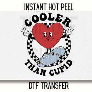 Cooler than cupid boy Valentines Dtf transfer boy Valentines DTF Transfer Ready to Press kids checkered Valentines DTF Transfer trendy  dtf