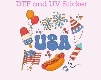 4th of july patriotic dtf transfer 4th of july dtf transfer uv dtf sticker, cute trendy star 4th of july dtf transfer, ready to press