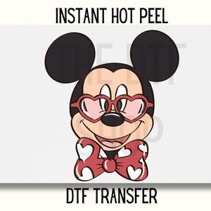 cute disney Valentines Dtf transfer, Disneyland mickey Valentines Day mickey DTF Transfer Ready to Press, disneyworld dtf, boy disney dtf