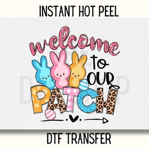 Uv Dtf Sticker Easter DTF Transfer, Bunny DTF Transfer, Easter DTF Transfer Ready to Press, Girl Easter Dtf, Peeps Easter Dtf, Welcome