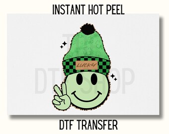 St Patricks Day DTF Transfer, Kids St Patricks Day Smiley Face DTF Transfer, St Patricks Day DTF Transfer Ready to Press, Lucky Dtf Transfer