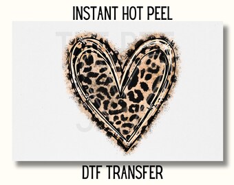 Uv Dtf Sticker Leopard heart Valentines day Dtf transfer Valentines Day DTF Transfer Ready to Press girl heart candy heart Valentine DTF