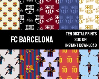 Barcelona Barca Digital Prints | Wrapping Paper Pack | Seamless Pattern | Football Soccer | Scrapbook Pages | INSTANT DOWNLOAD