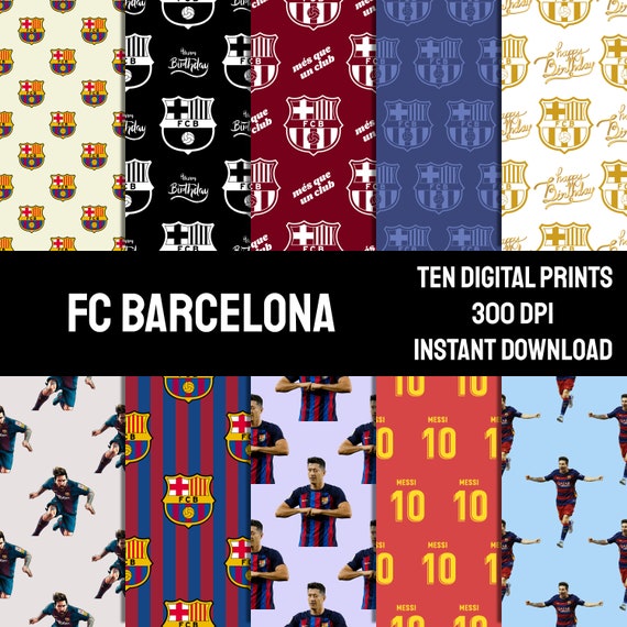 Barcelona Barca Digital Prints | Wrapping Paper Pack | Seamless Pattern | Football Soccer | Scrapbook Pages | INSTANT DOWNLOAD