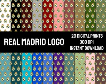 Real Madrid Digital Prints | Wrapping Paper Pack | Seamless Pattern | Football Soccer | Scrapbook Pages | INSTANT DOWNLOAD