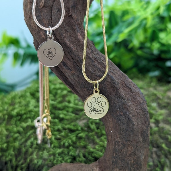 personalised pendants in rose gold or gold, snake chain