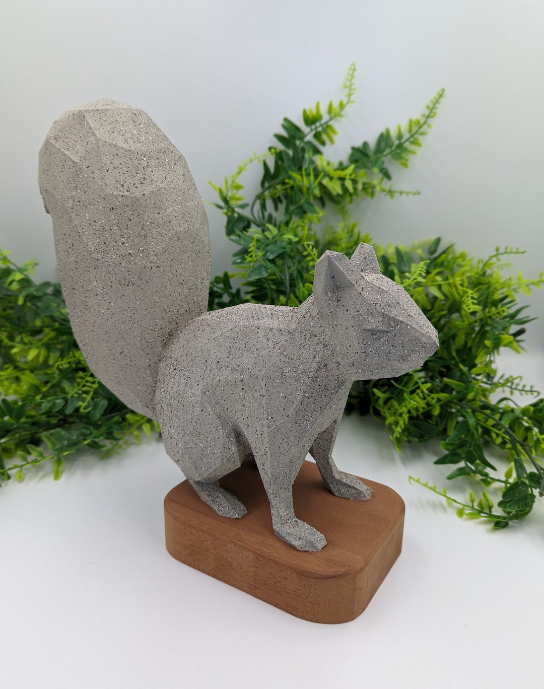 Blocky Squirrel Squirrel on Wooden Block, 3d Printed in Stone Effect Paint - Etsy
