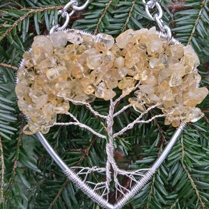 Citrine Tree of Life Sun Catcher - heart shaped
