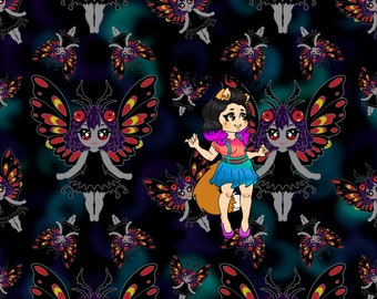 kawaii cute mothman seamless file