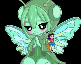 kawaii chibi praying mantis sub png file