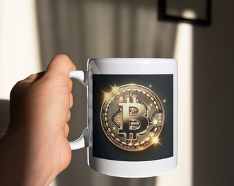 Taza blanca brillante BITCOIN / BITCOIN Glossy White Mug