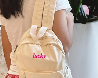 Customized Mini Canvas backpack, personalized mini backpack, school bag, Travel backpack, Backpack, Mini Canvas backpack, Canvas Backpack