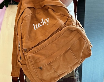 Customized Canvas backpack, personalization backpack, school bag, travel personal item backpack, Canvas Backpack, personalized backpack