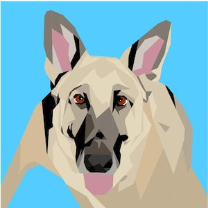 German Shepherd Lounging on the floor foundation paper pieced quilt block