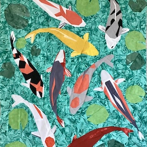 Koi Pond large Foundation Paper Pieced Quilt block