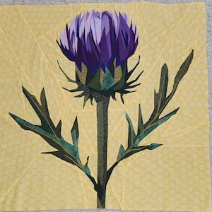 Thistle Flower Foundation Paper Pieced Quilt Block
