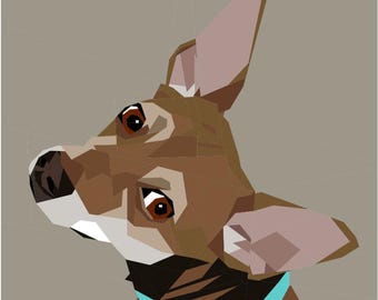Chihuahua Jack Russell Mix Foundation Paper Pieced Quilt Block