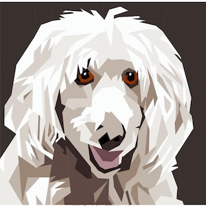 White Golden Doodle Foundation Paper Pieced Quilt Block