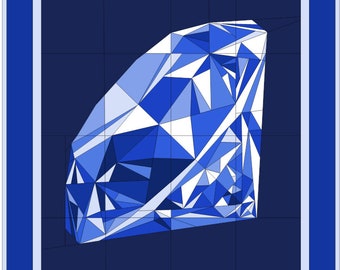 Blue Diamond Large Foundation Paper Pieced Quilt Block