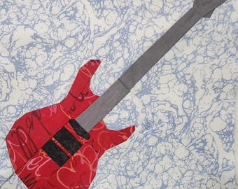 E-Gitarren-Grundlage Papier genäht Quilt-Block