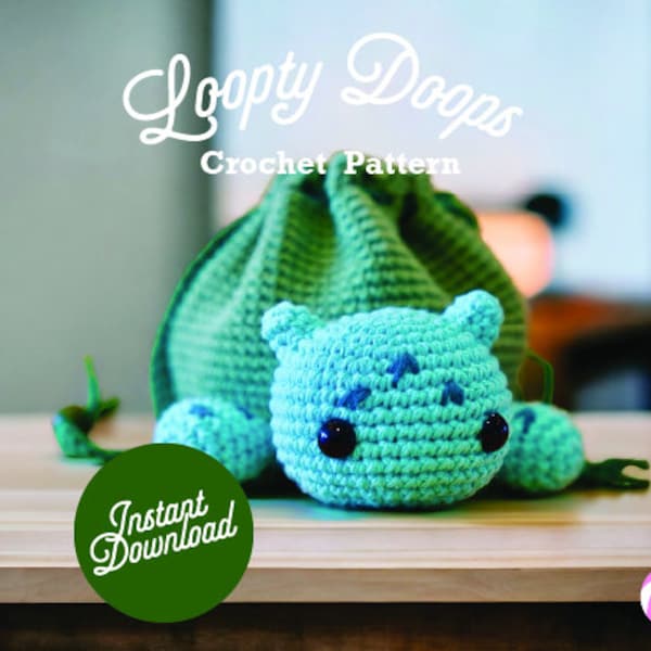 Modèle Amigurumi de grenouille oignon d'inspiration Pokémon au crochet : pochette amusante PDF