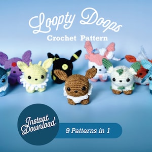 Eeveelutions Amigurumi Crochet Pattern Bundle, PDF Format