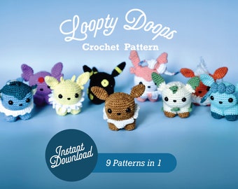 Eeveelutions Amigurumi Crochet Pattern Bundle, PDF Format