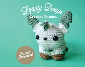 Op Pokemon geïnspireerde grasstijl Foxy Rabbit Kitten, pdf-haakpatroon amigurumi