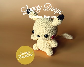 Op Pokemon geïnspireerde Zappy Rat, pdf-haakpatroon