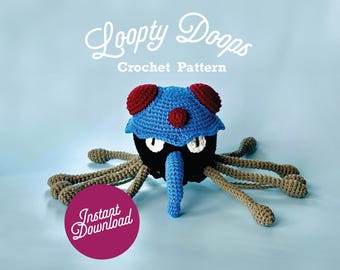 Gehaakt Pokemon-geïnspireerd Snarky Tentacles Pouch amigurumi-patroon pdf-formaat