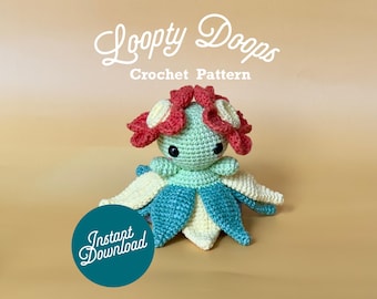 NIEUW! Belle Blossom Pokémon-geïnspireerde omkeerbare amigurumi, PDF-haakpatroon