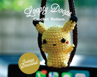 Op Pokemon geïnspireerde Swinging Zappy Rat, pdf-haakpatroon