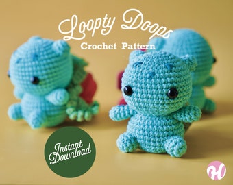 3 mini-amigurumibundels: op Pokemon geïnspireerde uienkikker, pdf-haakpatroon