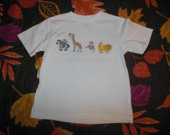 Boys Circo Custom White Tee Small 6/7 Zoo Animals