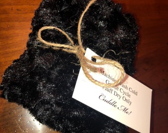 Gorgeous Black Minky Scarf