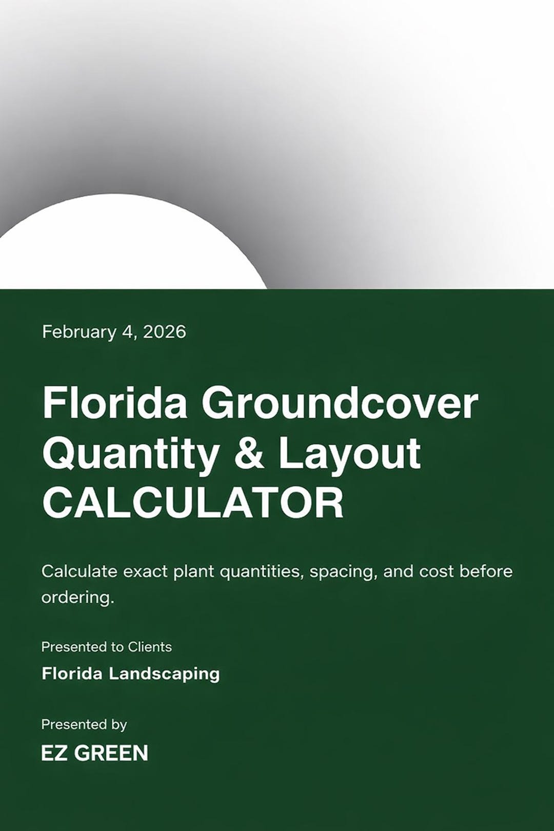 Quantinty Size Layout Florida Groundcover Quantity & Layout Calculator - Etsy