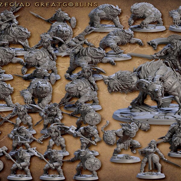 Dnd Stl Files| Rpg Stl Files | Artisan Guild Stl | Bronzeclad Greatgoblins | 3D Printer Files | 3D Stl Pack