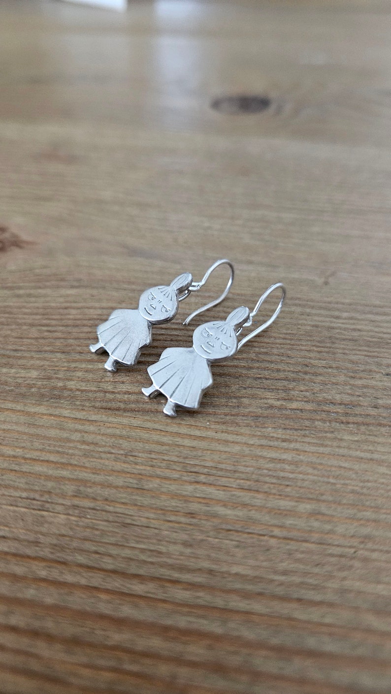 Moomin's Little My Pikku Myy Earrings Vintage Silver 925 Jewelry zdjęcie 4