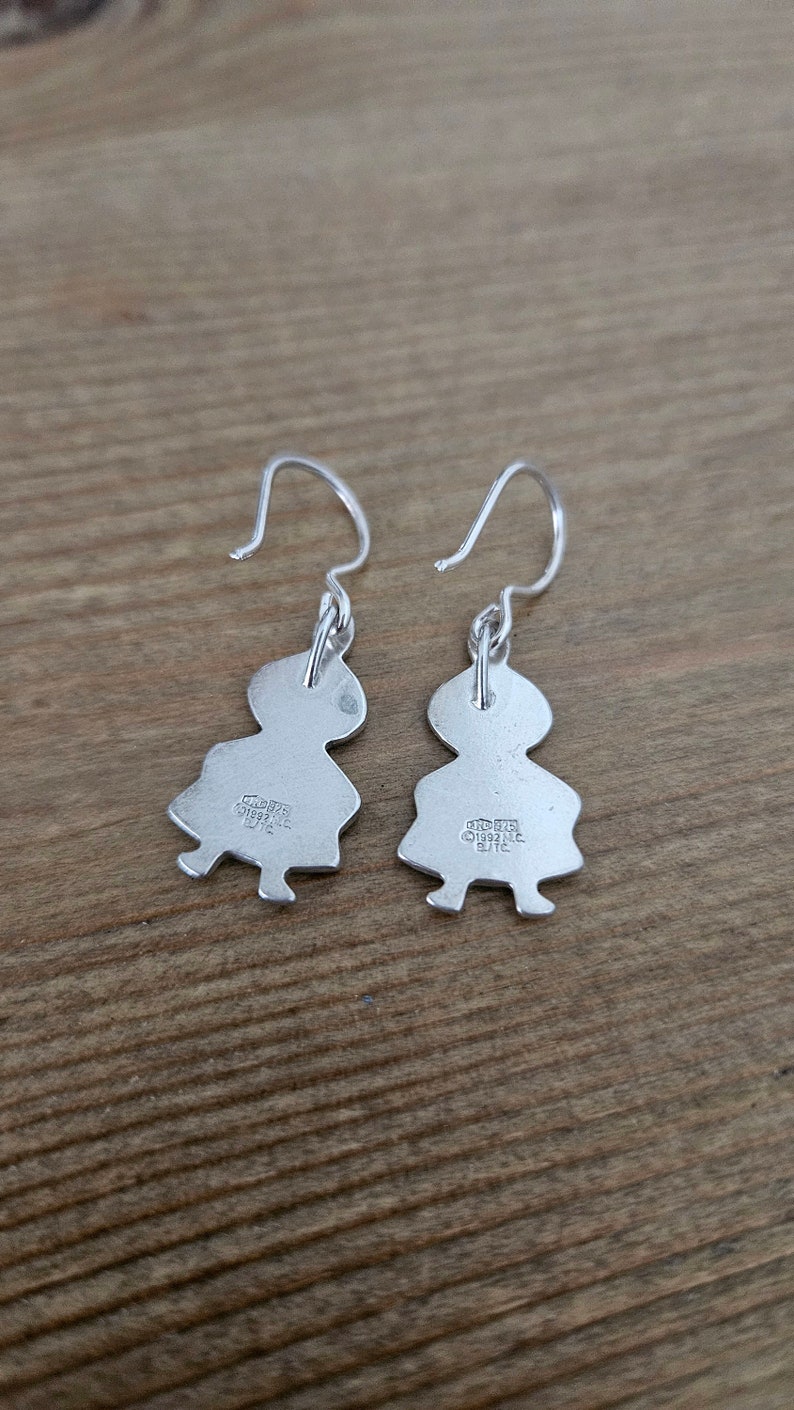 Moomin's Little My Pikku Myy Earrings Vintage Silver 925 Jewelry zdjęcie 5