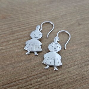 Moomin's Little My Pikku Myy Earrings Vintage Silver 925 Jewelry zdjęcie 1