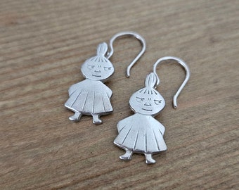 Pendientes Moomin's Little My Pikku Myy - Joyería vintage de plata 925