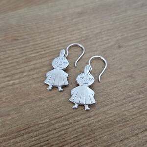 Moomin's Little My Pikku Myy Earrings Vintage Silver 925 Jewelry zdjęcie 2