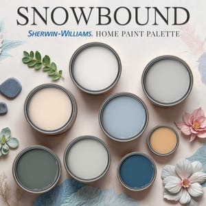 Snowbound Sherwin Williams Home Paint Palette Whole House Color Scheme Guide Trend Interior Design Modern Farmhouse Natural Calm Neutrals
