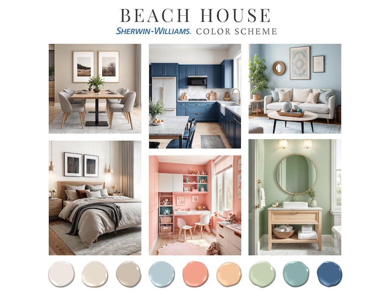 Beach House Sherwin William Home Paint Color Palette Interior Color ...